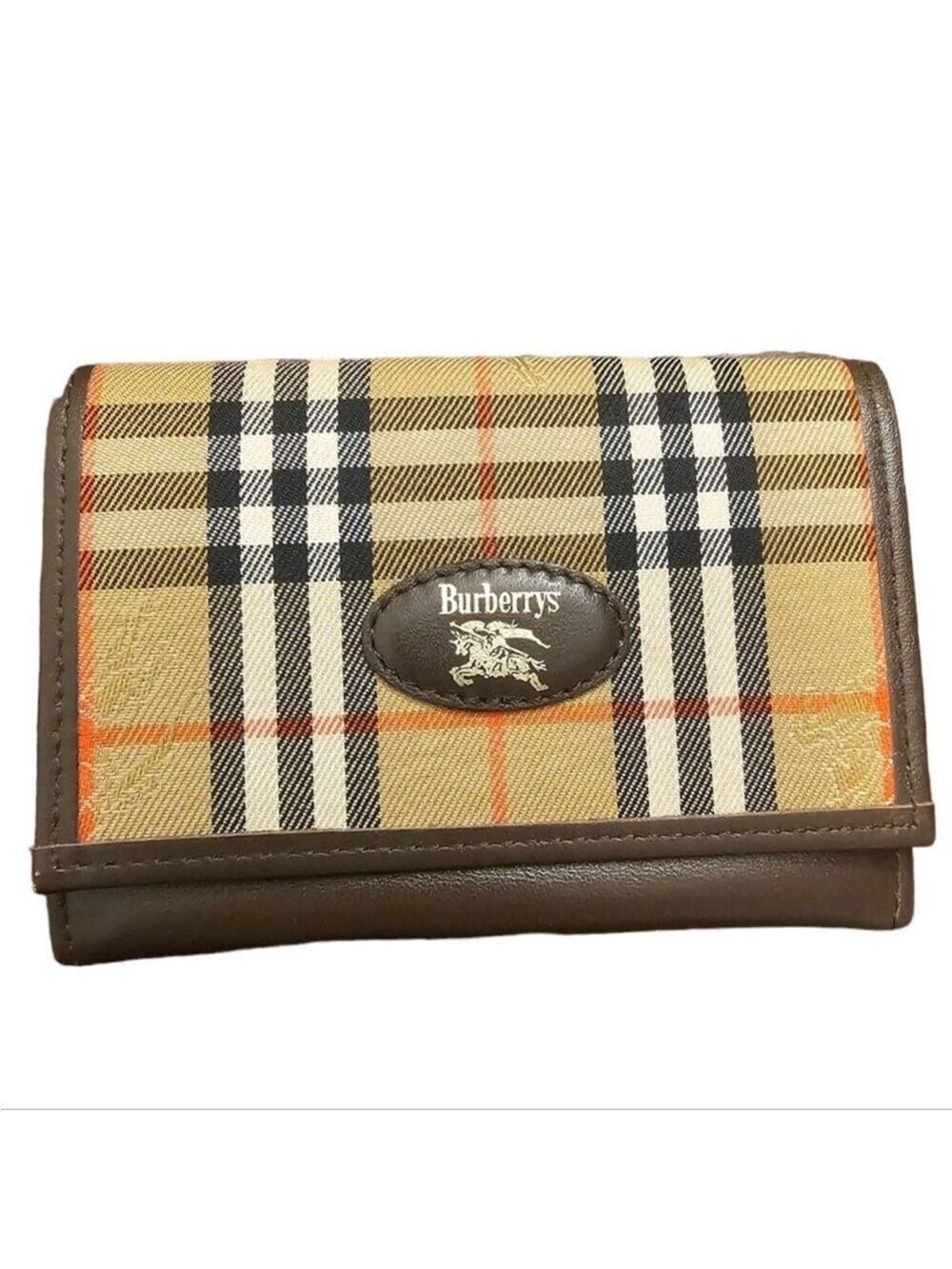 Burberrys Vintage Haymarket Check Card Holder / Wallet, Like New